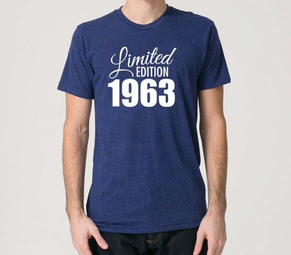 1900 Bis 2000 Geburtstag Personalisierte Limited Edition Tri Blend Track T-Shirt - Jedes Jahr Unisex Und Juniors Größen von SevenMilesPerSecond