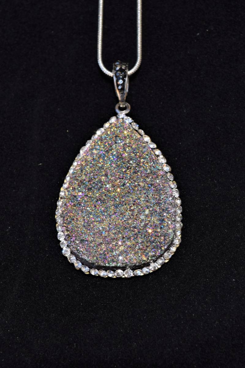 Dunkle Mehrfarbige Druzy Kette von SevenOfHeartsDesigns