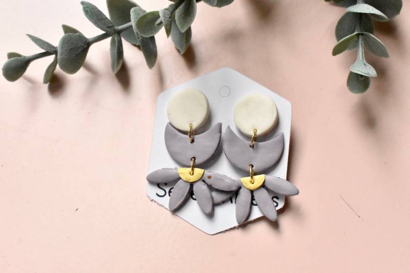 Lila & Gelb Kollektion - Handgemachte Ohrringe Aus Polymer Clay von SevenRiversCo