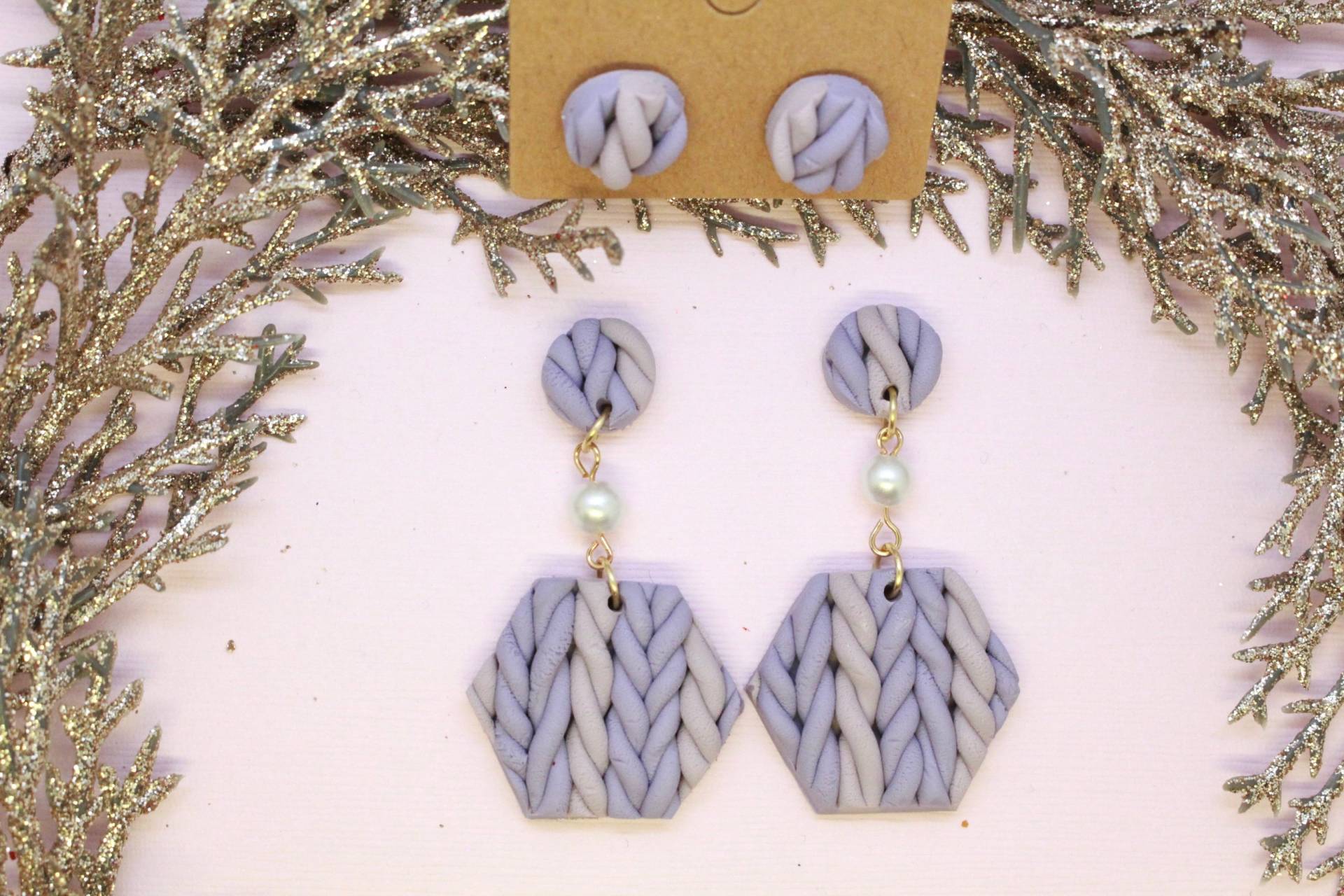 Lilafarbene Ohrringe Aus Polymer Clay von SevenRiversCo