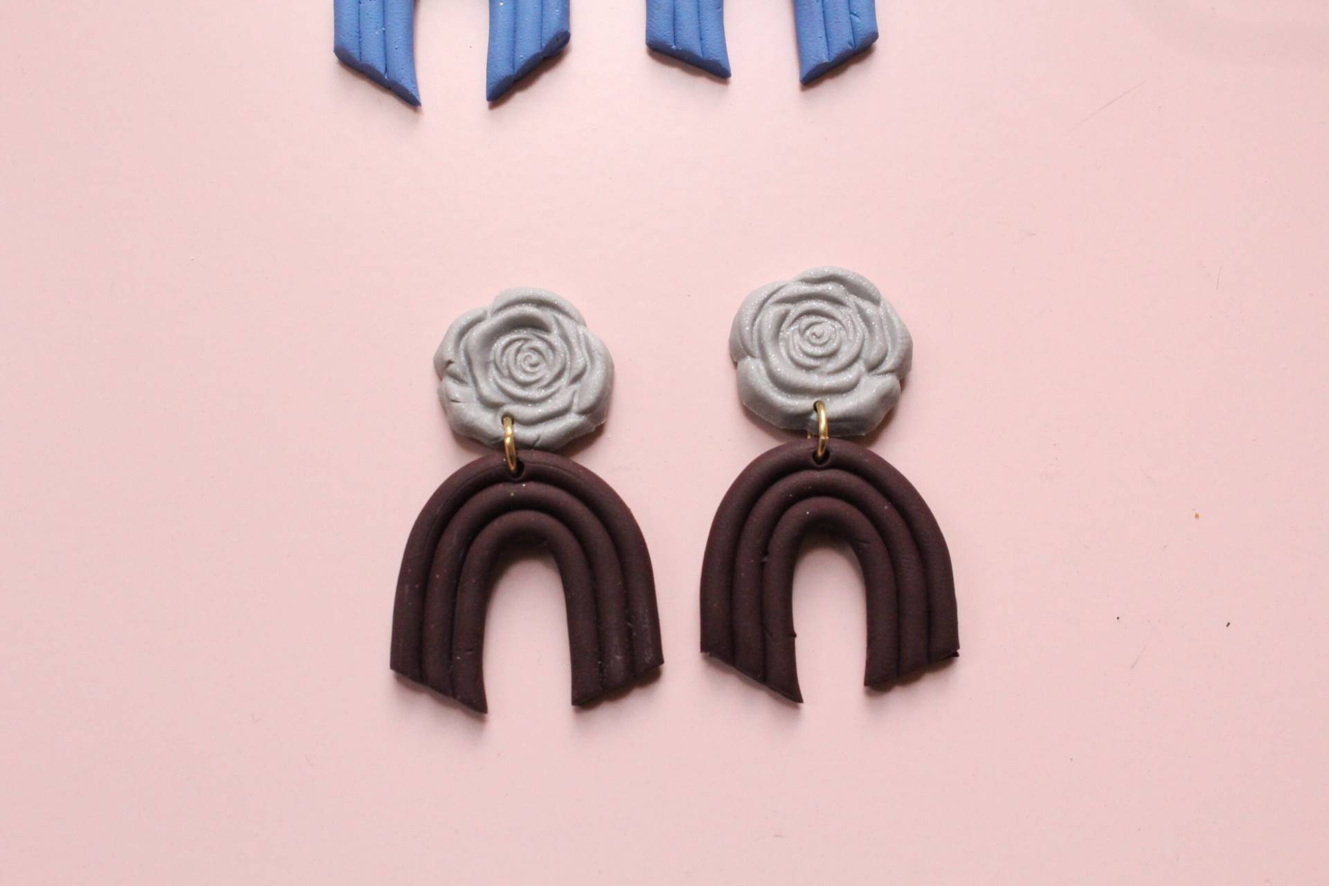 Rose Collection - Maroon Regenbogen Handgemachte Ohrringe Aus Polymer Clay Rose Collection - Maroon Regenbogen Handgemachte Ohrringe Aus Polymer Clay von SevenRiversCo