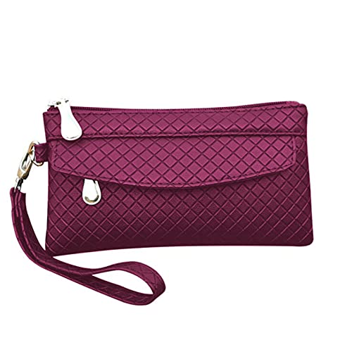 Sevenfly Damen Leder Geldbörse Kleine Geldbörse Geldbörse Mit Wristlet Strap Kleine Top Zip Münztasche,Lila von Sevenfly