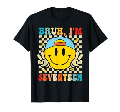 Bruh, ich Bin siebzehn, 17, 17. Geburtstag, Groovy Boys, 17 Jahre alt T-Shirt Bruh, ich Bin siebzehn, 17, 17. Geburtstag, Groovy Boys, 17 Jahre alt T-Shirt von Seventeen Is A Vibe Groovy 17th birthday Gifts