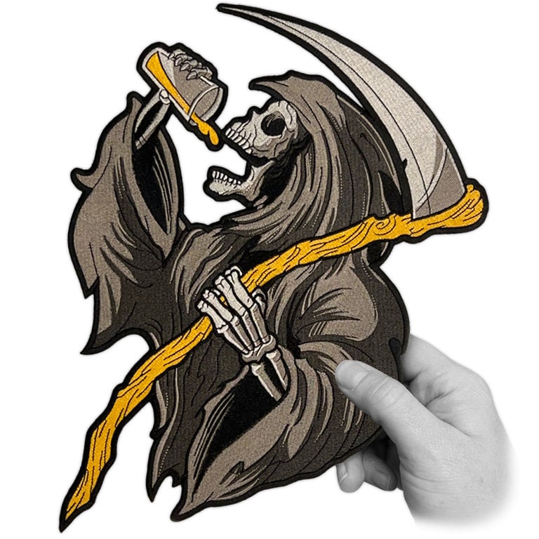 Großer 30cm Drinkin "Reaper Back Patch von SeventhInk