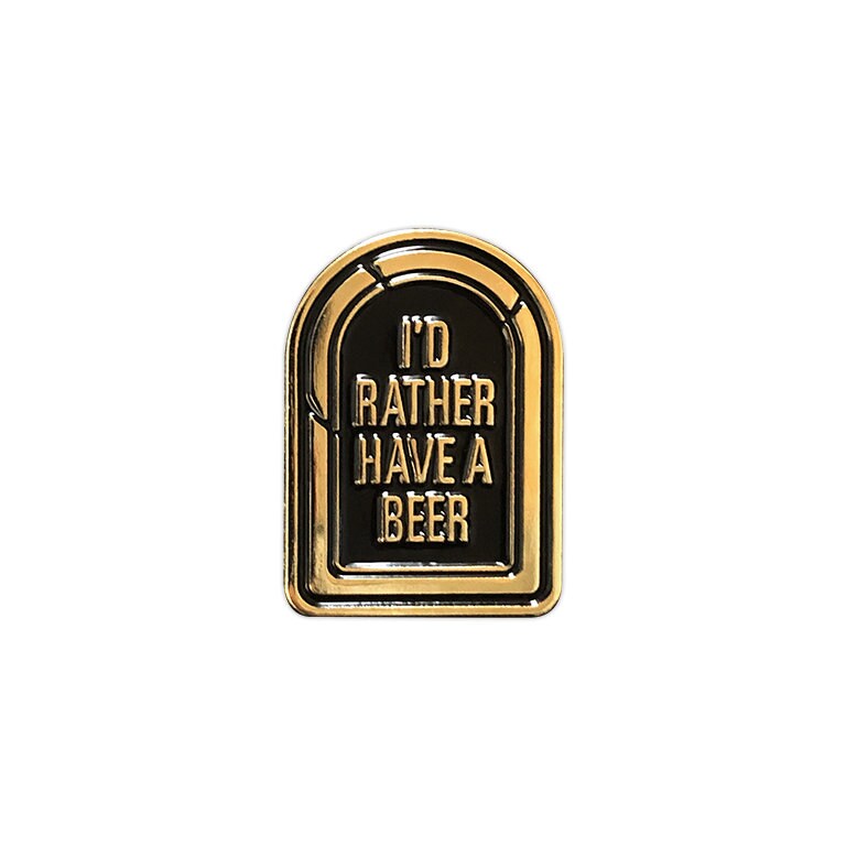 Ich Hätte Lieber Ein Bier Gold Grabstein Emaille Pin von SeventhInk
