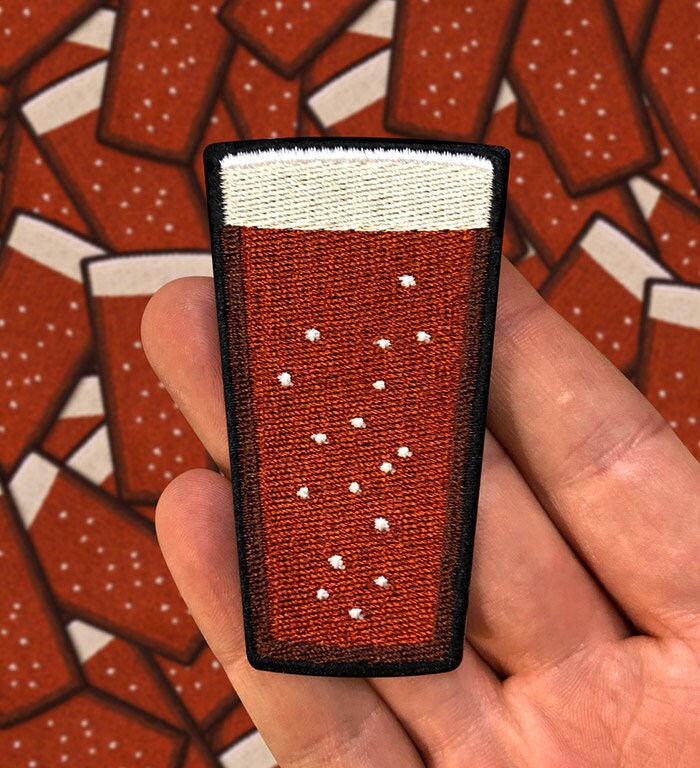 Red Beer Pint Bestickter Aufnäher von SeventhInk