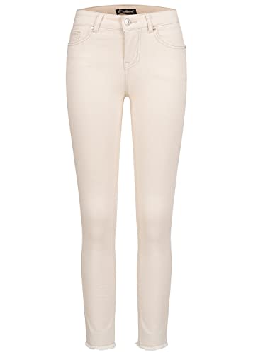 Seventyseven Lifestyle Damen Skinny Jeans Hose 5-Pockets Fransen Ecru beige Melange von Seventyseven Lifestyle