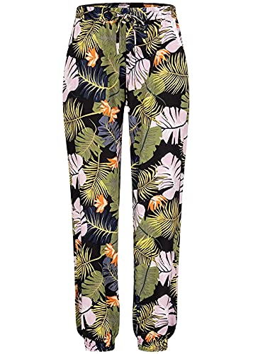 Seventyseven Lifestyle Damen Viskose Sommer Hose 2-Pockets Tropical Print Caviar Multic. Seventyseven Lifestyle Damen Viskose Sommer Hose 2-Pockets Tropical Print Caviar Multic. von Seventyseven Lifestyle