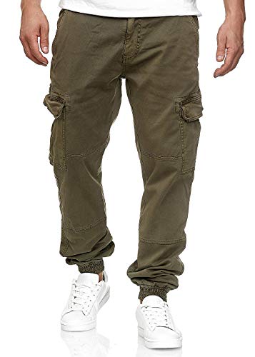 Seventyseven Lifestyle Herren Cargo Hose 6-Pockets Oliv grün von Seventyseven Lifestyle