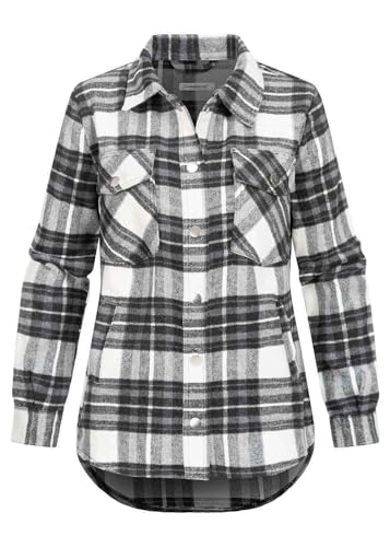 Seventyseven Lifestyle Damen Hemd Shaket Shirt 4-Pockets Karo Muster Druckknöpfe von Seventyseven URBAN STREETWEAR