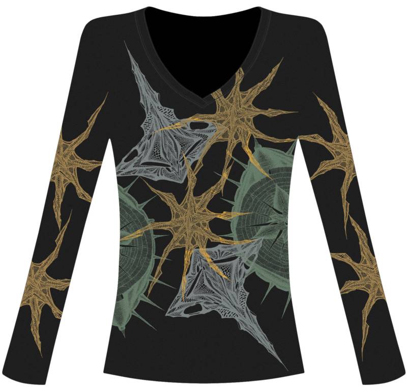 Handbedrucktes Baumwoll Top Originale Zeichnung, Designed in Ny von SeverynStudioNY