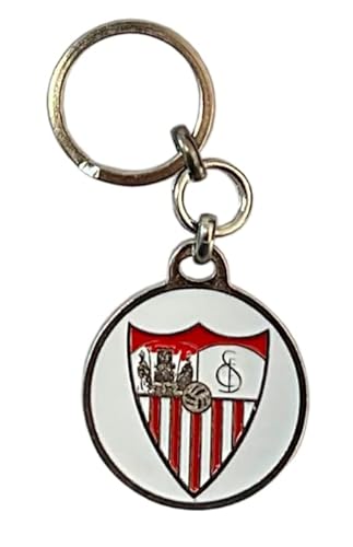 Sevilla F.C. Keychain, Runder Schlüsselanhänger Weiß Wappen., weiß, Estandar von Sevilla F.C.