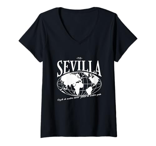 Damen Sevilla Heimat Stolz T-Shirt mit V-Ausschnitt Damen Sevilla Heimat Stolz T-Shirt mit V-Ausschnitt von Sevillanos Spruch Liebe Geschenkidee