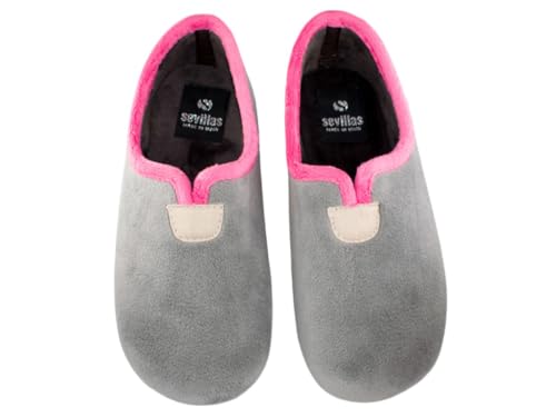 Mod Z4SE Hausschuhe für Damen, warm, leicht und rutschfest, weich, für den Winter, grau, 42 EU Mod Z4SE Hausschuhe für Damen, warm, leicht und rutschfest, weich, für den Winter, grau, 42 EU von Sevillas