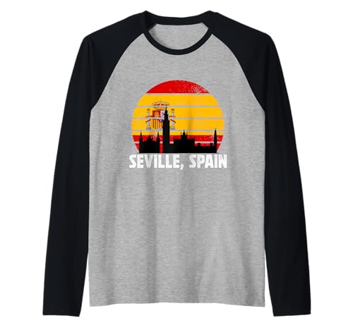 Souvenirs aus Sevilla Spanien Flagge Sevilla España Herren Damen Raglan von Seville Spain Souvenir Vacation Travel