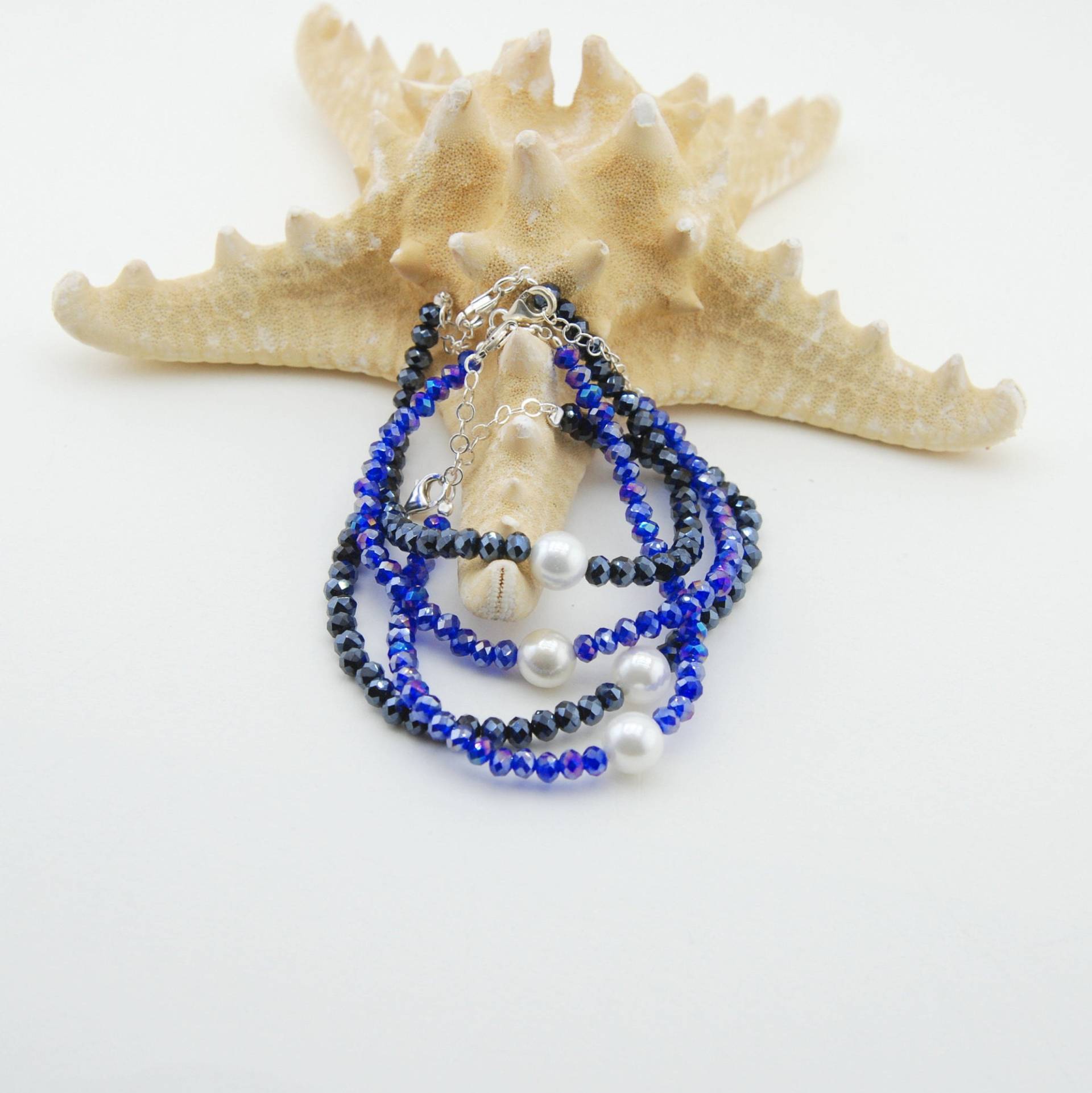Crystal Beaded Brautjungfer Armband Set Silberverschluss, Perlenakzent von SevimsDesign