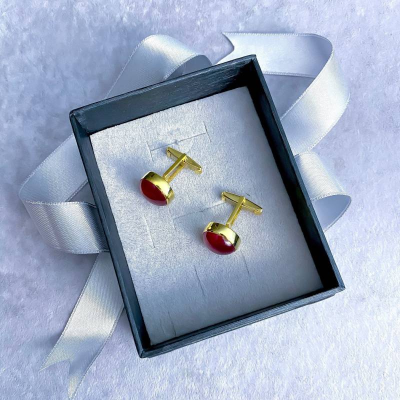 Groomsmen Manschettenknöpfe Granat Edelstein Herren Damen Zubehör Graduation Geschenk Schreiben Sie Ihren Besonderen Tag Personalisierte von SevimsDesign