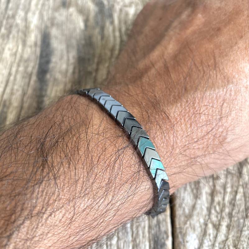 Hämatit Edelstein Stretch Armband - Sneak Design von SevimsDesign