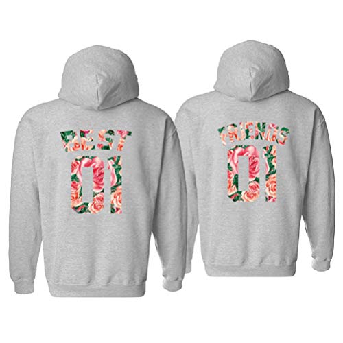 Best Friends Pullover für 2 Mädchen Grau Beste Freundin Hoodie für 2 Mädchen BFF Hoodies Sister Sweatshirt Kapuzenpulli BFF Geschenke Schwarz Weiß 1 Stück von Sevpuikl