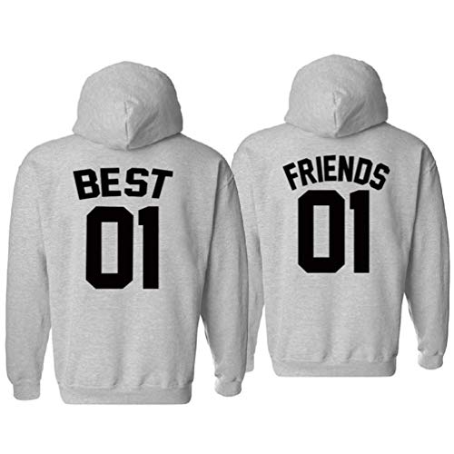 Best Friends Pullover für 2 Mädchen Grau Beste Freundin Hoodie für 2 Mädchen BFF Hoodies Sister Sweatshirt Kapuzenpulli BFF Geschenke Schwarz Weiß 1 Stück von Sevpuikl