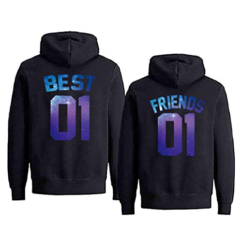 Best Friends Pullover für 2 Mädchen Grau Beste Freundin Hoodie für 2 Mädchen BFF Hoodies Sister Sweatshirt Kapuzenpulli BFF Geschenke Schwarz Weiß 1 Stück von Sevpuikl