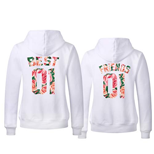Best Friends Pullover für 2 Mädchen Grau Beste Freundin Hoodie für 2 Mädchen BFF Hoodies Sister Sweatshirt Kapuzenpulli BFF Geschenke Schwarz Weiß 1 Stück von Sevpuikl