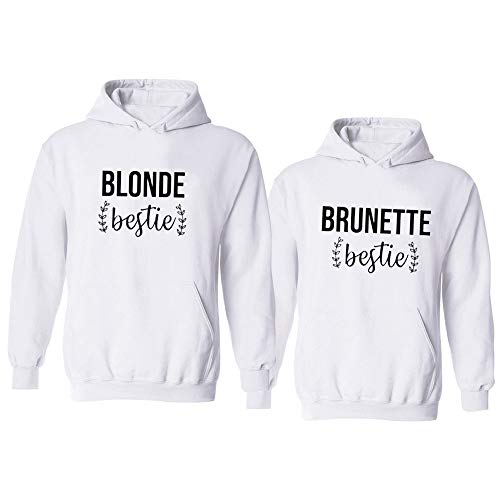 Beste Freunde Pullover für Mädchen Beste Freunde Hoodie Blonde Brünette Pullover Hoodie BFF Pullover Schwester Kapuzenpullover Frauen Pullover BFF Geschenke Geburtstagsgeschenk(Blonde-Weiß,S) von Sevpuikl