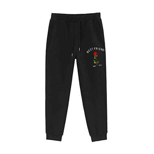 Beste Freundin Hose für Mädchen Best Friends Jogginghose mit Rosen Beste Freunde Hosen BFF Sweathose Sister Casual Pants Sporthose BFF Geschenke Schwarz Grau 100% Baumwolle 1 Stück(Schwarz,L) von Sevpuikl