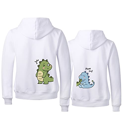 Sevpuikl Partner Pullover Mit Datum Für Pärchen Hoodie personalisiert Couple Geschenke King Queen Pullover Liebespaar Kapuzenpullover Partnerlook für Paar 1 Stück(Weiß-Men,2XL) von Sevpuikl