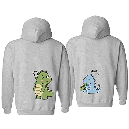 Sevpuikl Partner Pullover Mit Datum Für Pärchen Hoodie personalisiert Couple Geschenke King Queen Pullover Liebespaar Kapuzenpullover Partnerlook für Paar 1 Stück(grau-Men,L) von Sevpuikl