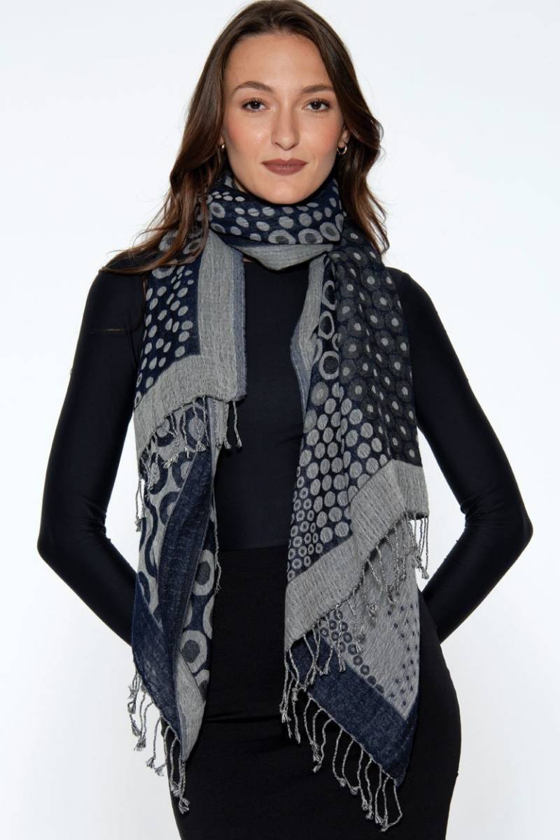 Kalya Schwarz & Silber Wolle Schal Kalya Schwarz & Silber Wolle Schal von SevyaHandmade