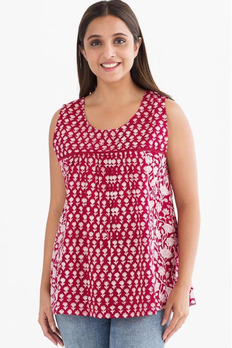 Pavitra Block Print Ärmellose Oberteile von SevyaHandmade