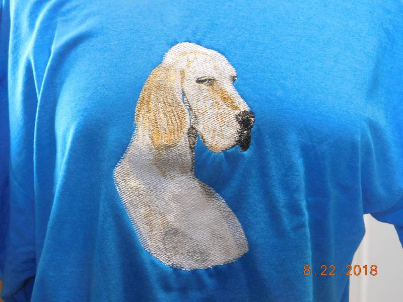 New English Setter Bestickt T-Shirt Hinzufügen Namen Kostenlos von SewCrazyPets