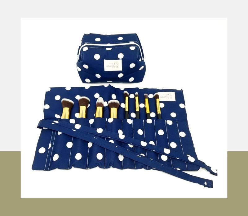 Polka Dot Schminktasche | Kosmetiktasche Box Beutel Kosmetik Reise Set von SewGGStore