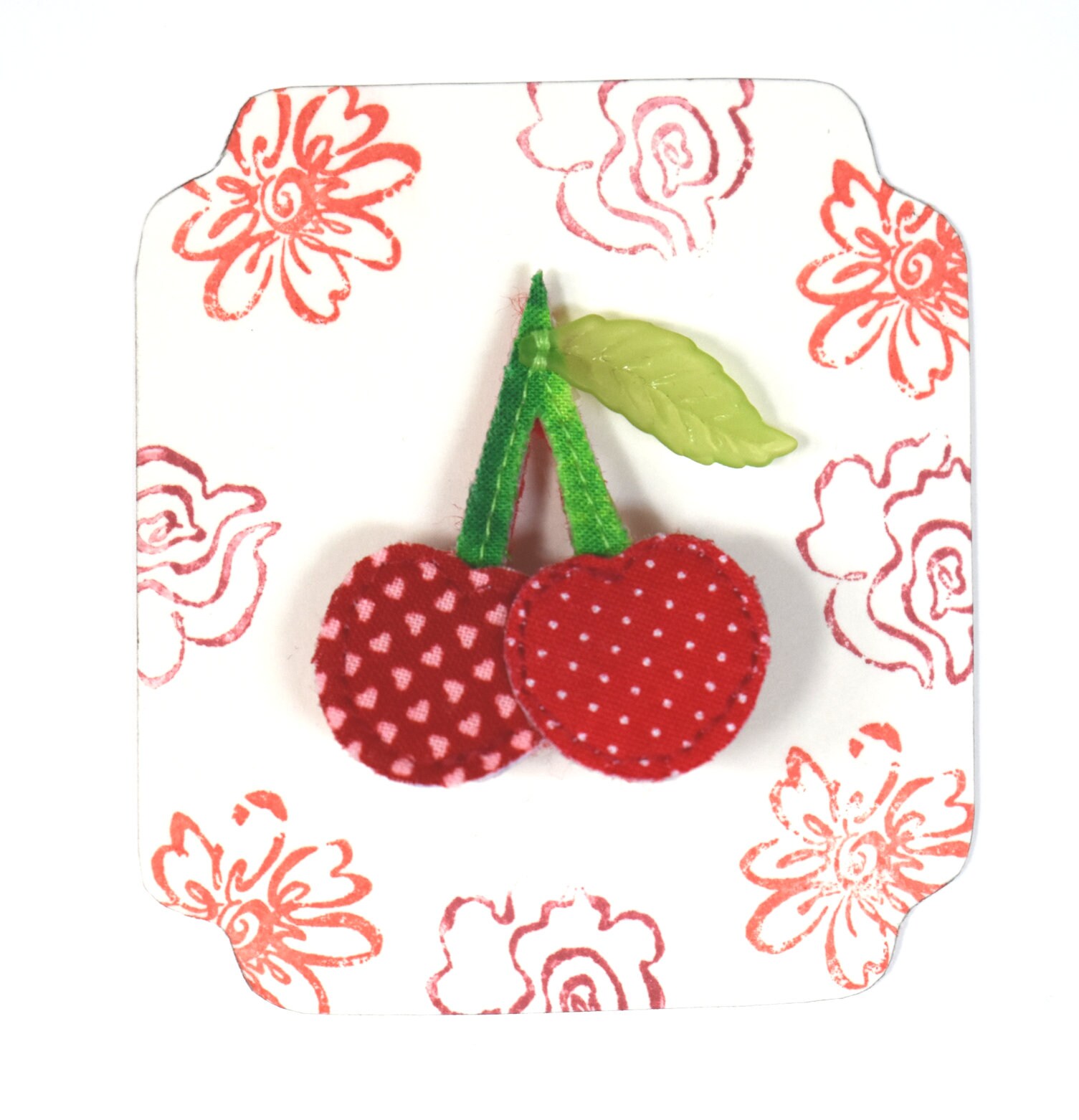 Kirschen Brosche Kirschen Brosche von SewLottieGifts