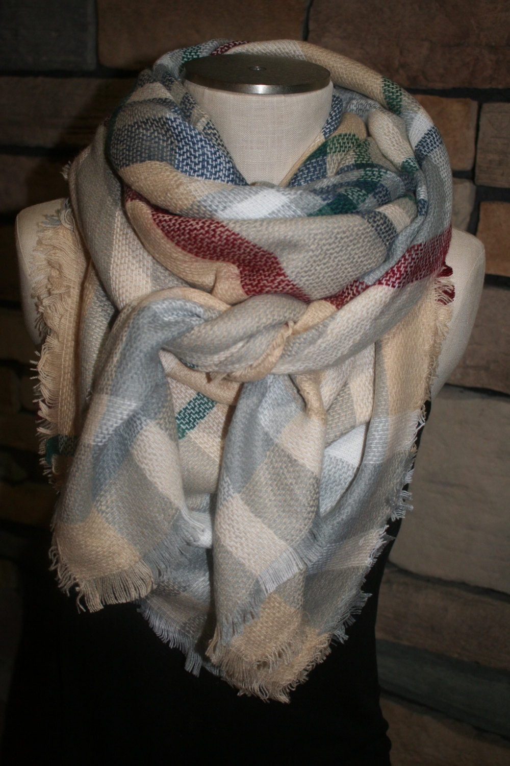 Karierte Tartan Decke Schal Beige Bunten Karierten Geschenk Schals Zara Stil Blogger Favorit-Neue Farbe-Monogramm Avail Karierte Tartan Decke Schal Beige Bunten Karierten Geschenk Schals Zara Stil Blogger Favorit-Neue Farbe-Monogramm Avail von SewPriorAttireMitten