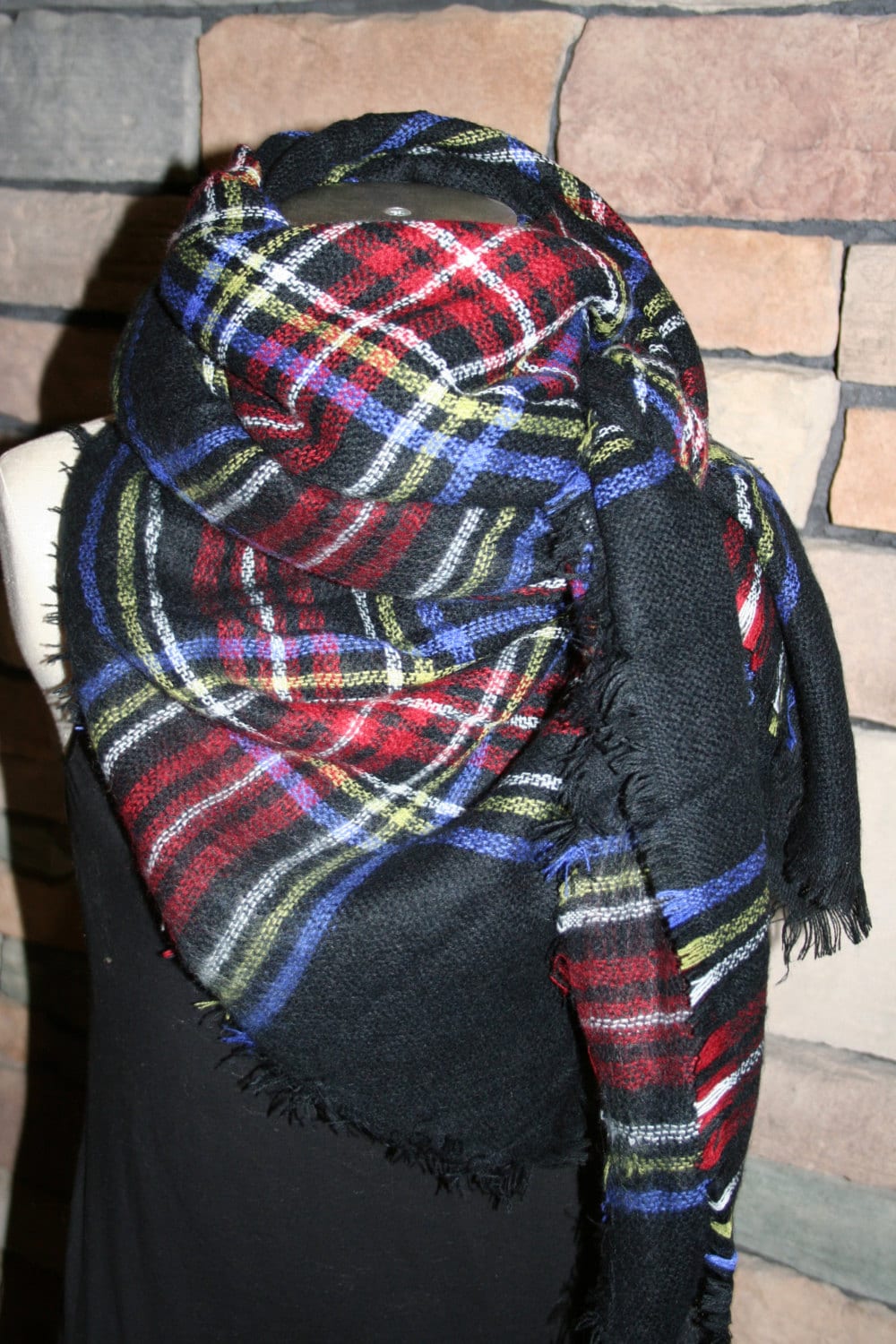 Karierter Tartan Tuch Schwarz Kariertes Christams Geschenk Schals Zara Style Karid 2014 Blogger Favoriten-Monogramming Karierter Tartan Tuch Schwarz Kariertes Christams Geschenk Schals Zara Style Karid 2014 Blogger Favoriten-Monogramming von SewPriorAttireMitten