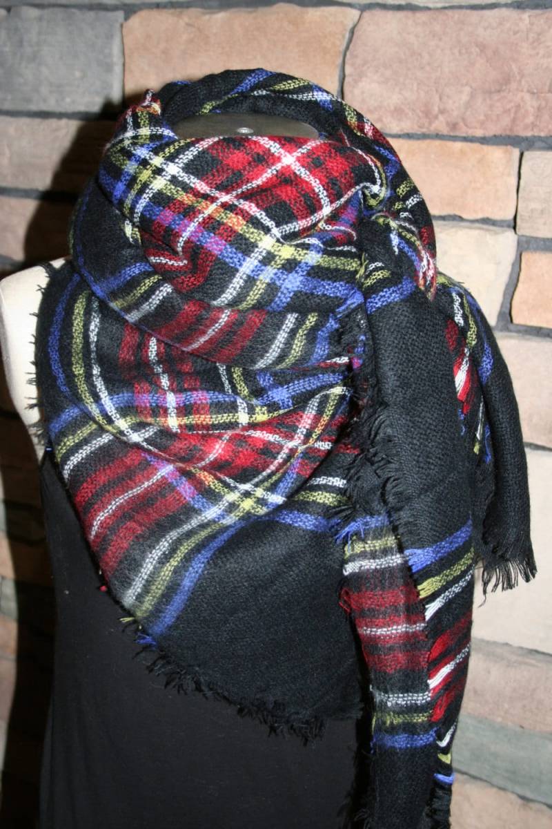 Karierter Tartan Tuch Schwarz Kariertes Christams Geschenk Schals Zara Style Karid 2014 Blogger Favoriten-Monogramming Karierter Tartan Tuch Schwarz Kariertes Christams Geschenk Schals Zara Style Karid 2014 Blogger Favoriten-Monogramming von SewPriorAttireMitten