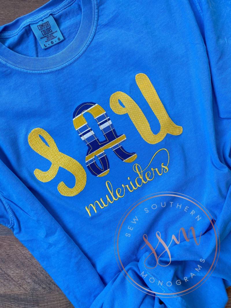 Benutzerdefinierte Schule Geist T-Atten, Applikation - Monogramm Benutzerdefinierte Schule Geist T-Atten, Applikation - Monogramm von SewSouthernbyJT