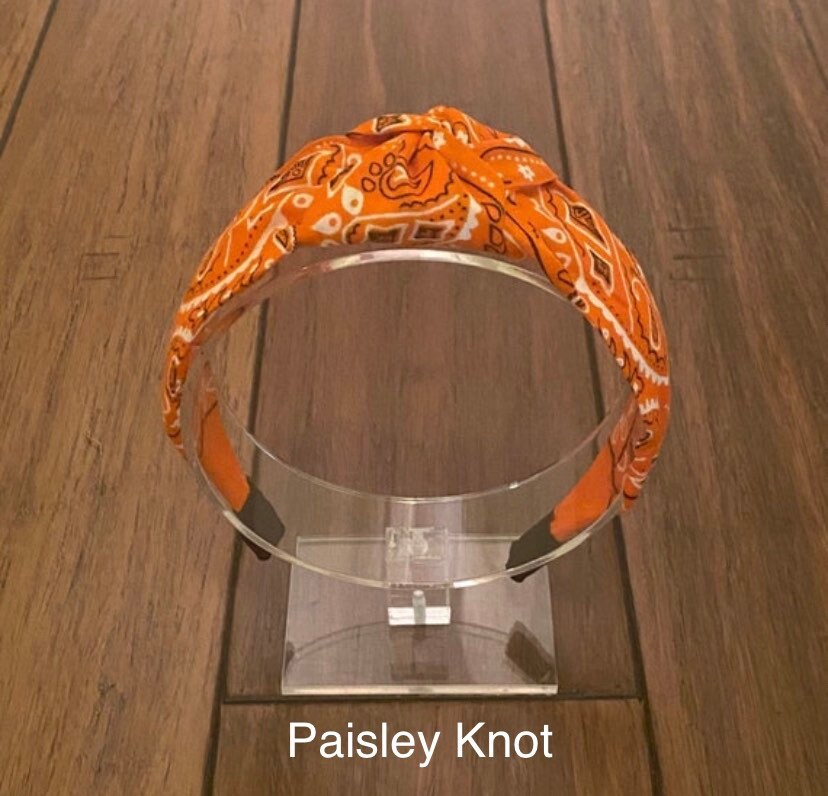 Orange Top Knot Bandana Stirnband Orange Top Knot Bandana Stirnband von SewTimeByTraci