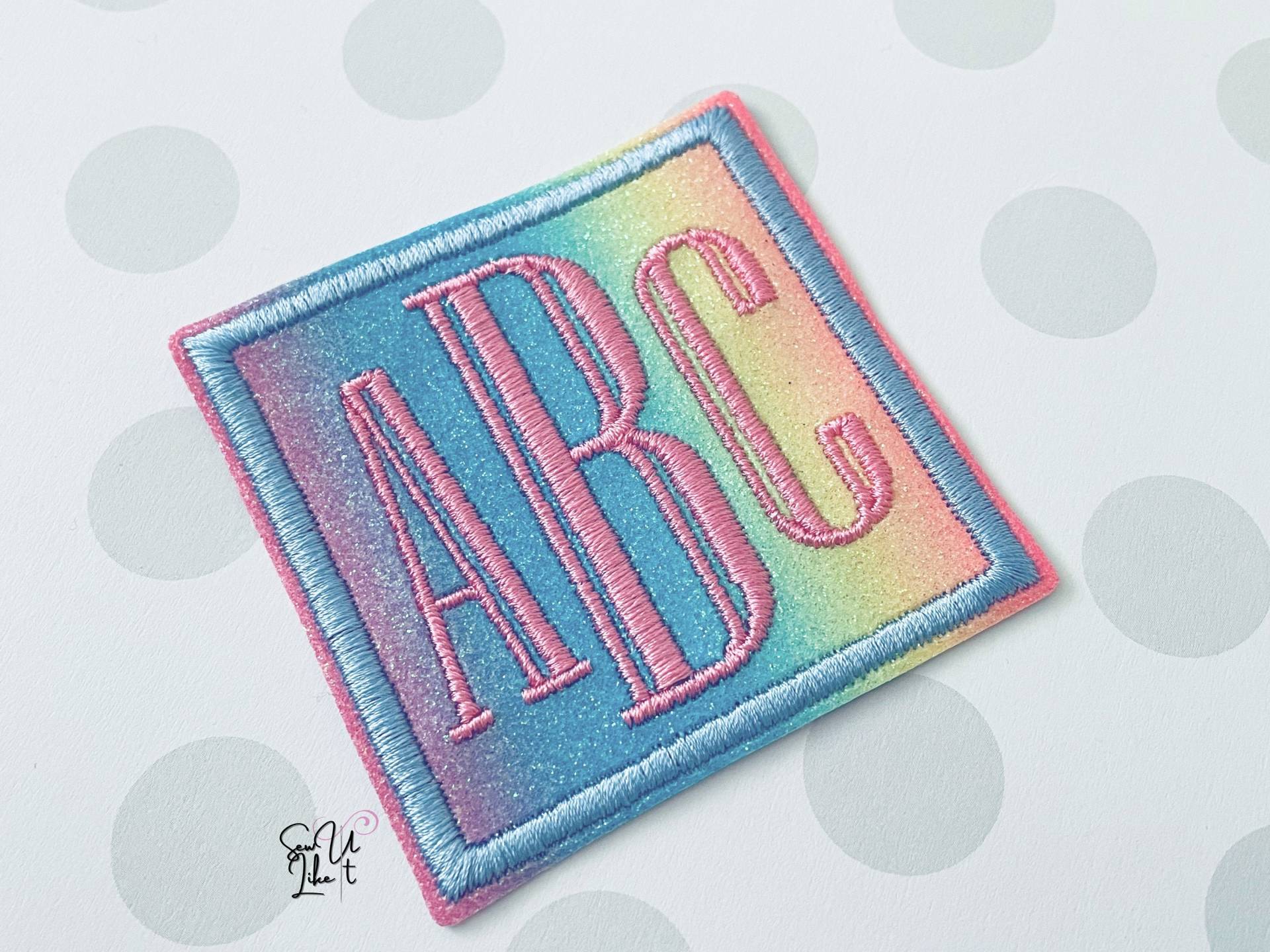 Personalisierter Glitter Gravierter Monogramm-Anfangs-Patch, Aufnäher Zum Aufbügeln, Aufnäher, Applikation von SewULikeIt