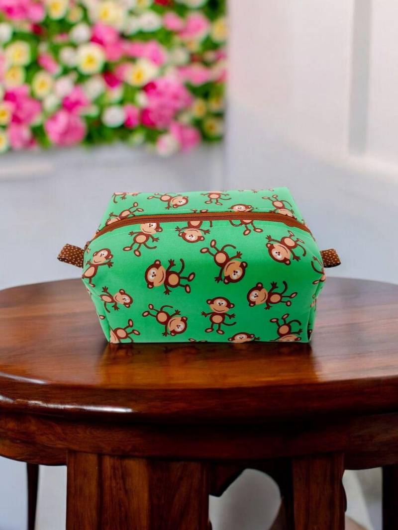 Box Tasche Mit Reißverschluss Grüne Affen Print Reisetasche Box Tasche Mit Reißverschluss Grüne Affen Print Reisetasche von SewUsefulStudios
