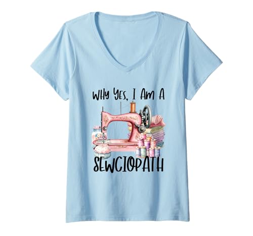 Damen Lustiges Nähen, Humor, Schneiderin, Quilter, Stoff, Addict Life T-Shirt mit V-Ausschnitt Damen Lustiges Nähen, Humor, Schneiderin, Quilter, Stoff, Addict Life T-Shirt mit V-Ausschnitt von Sewing Humor for Quilters Crafters Cloth Addicts