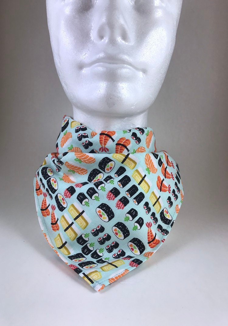 Bandana Sushi Feinschmecker - Hellblauer Baumwoll-Bandana-Schal Für Einen Koch Oder Foodie Pokebowl-Fan von SewingArtsPlanet