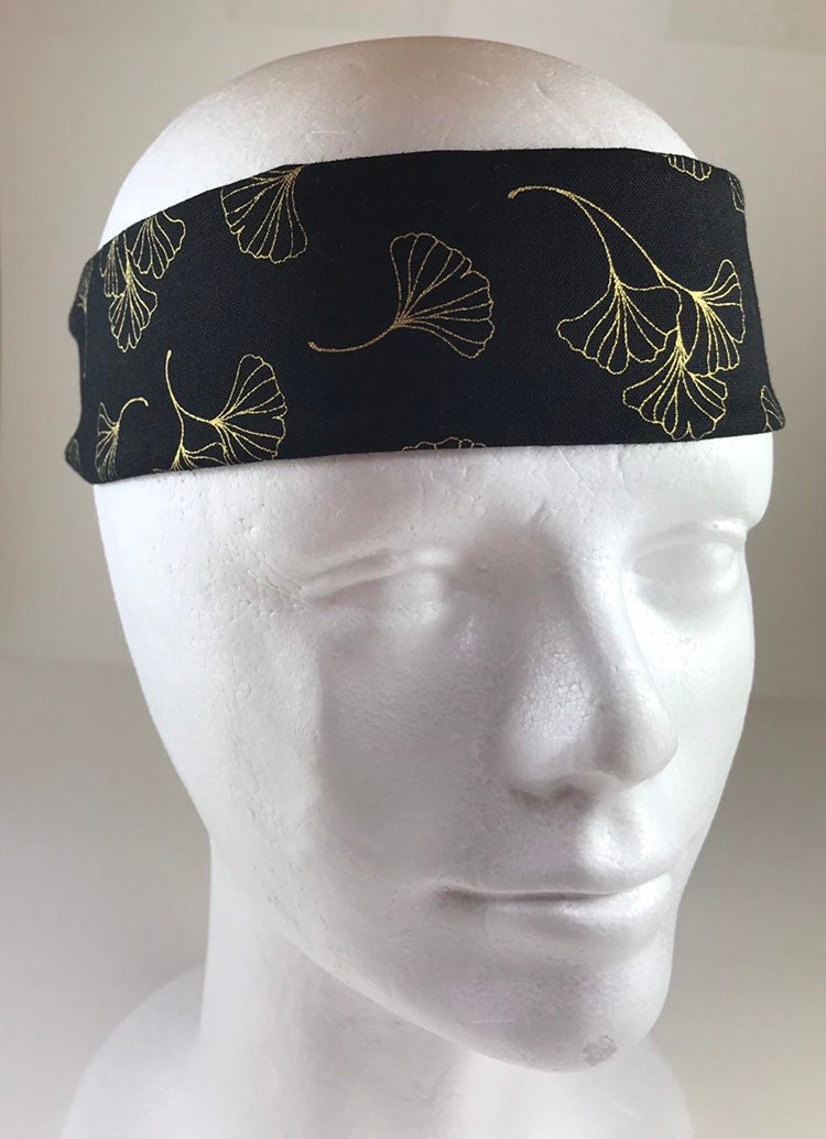 Gold Gingko Blätter - Schwarzes Haarband von SewingArtsPlanet