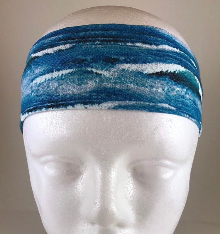 Ocean With Breaking Waves Stirnband Baumwolle Workout Oder Fügen Sie Ihre Knöpfe Hinzu, Um Eine Gesichtsmaske Zu Befestigen von SewingArtsPlanet