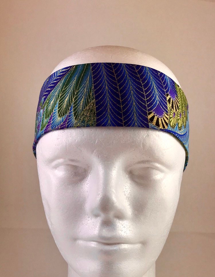 Pfauenfedern-Stirnband Aus Baumwolle, Elegantes Stirnband Zum Workout-Stirnband von SewingArtsPlanet