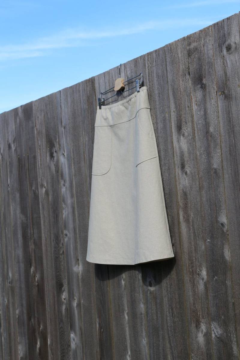 Natürlicher A-Linien-Leinenrock Mit Taschen - Custom Fit Natürlicher A-Linien-Leinenrock Mit Taschen - Custom Fit von SewingBySelena