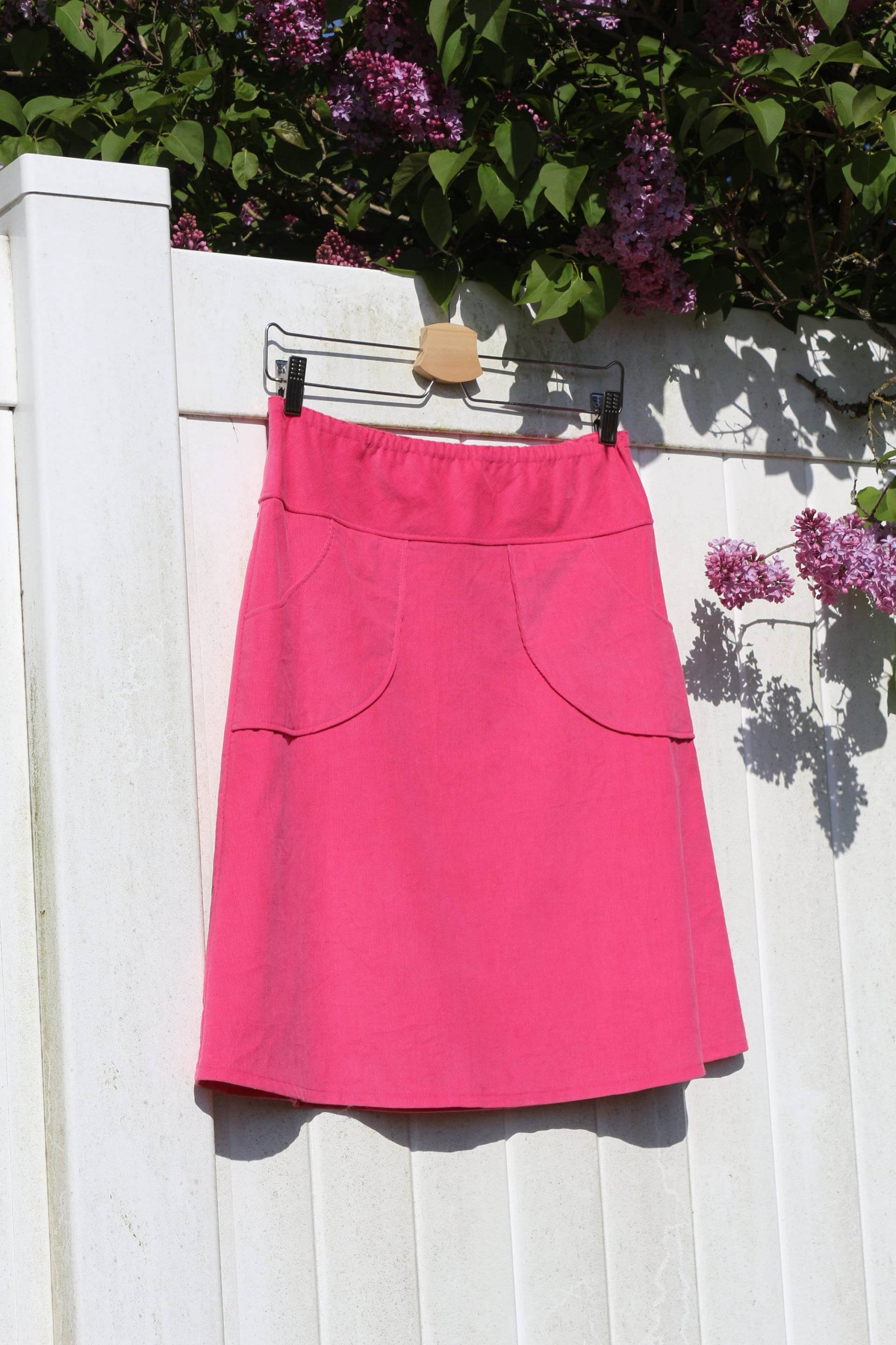 Pink Cord A-Linien Rock Custom Fit Mit Taschen von SewingBySelena