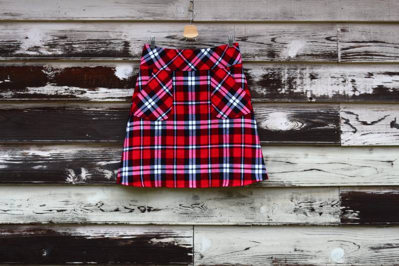 Rot Karierter Flanellrock A-Linie Rot Karierter Flanellrock A-Linie von SewingBySelena